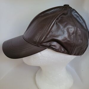 Emstate Mens Genuine Cowhide Leather Baseball Cap Brown Color Made in USA